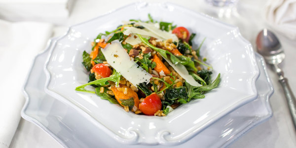 Farro Salad with Roasted Carrots and Greens