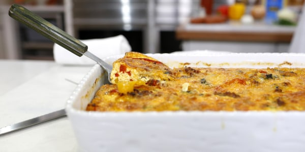 Easy Italian Sausage and Peppers Breakfast Casserole