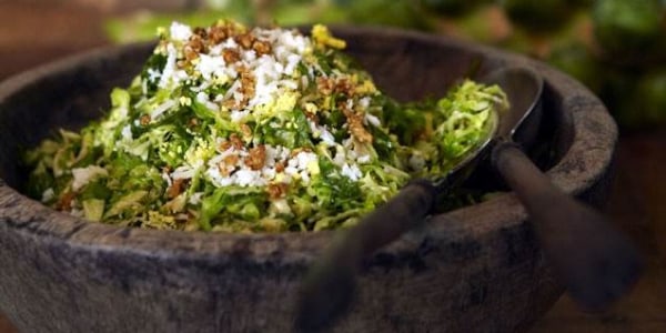 Shaved Brussels Sprouts Salad with Marcona Almonds and Pecorino