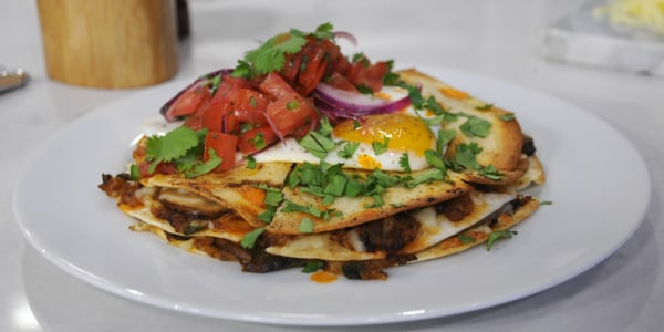 Bobby Flay's Hash Brown and Mushroom Quesadilla