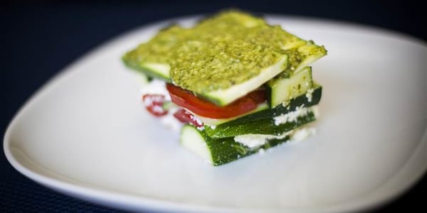 No-Cook Lasagna with Tomato, Basil Pesto and Zucchini