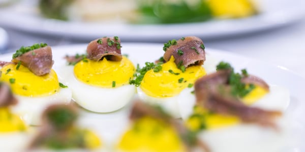 Deviled Eggs with Anchovies and Rosemary