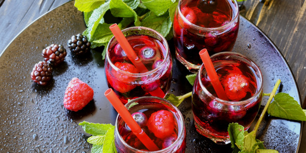 Rosé Sangria with Mixed Berry Ice Ring