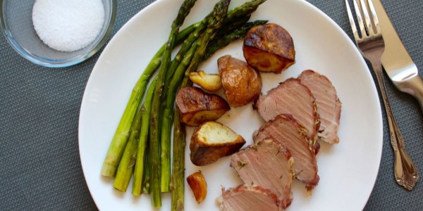 One-Pot Rosemary Roast Pork with Asparagus and Potatoes