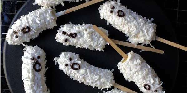 Coconut-Banana Ghost Pops