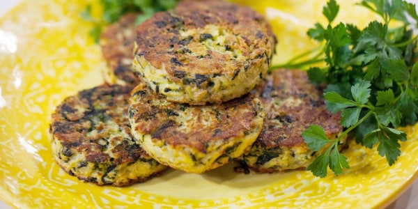 5-Ingredient Goat Cheese and Spinach Hash Brown