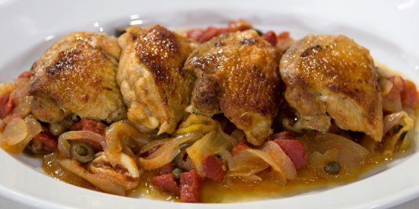 Zingy Braised Chicken with Pepperoncini and Olives