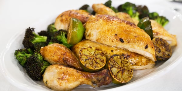 Roasted Chicken with Crispy Broccoli