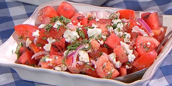 Grilled Watermelon and Tomato Salad
