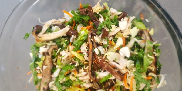 Chinese Chicken Salad with Roasted Portobello Mushrooms