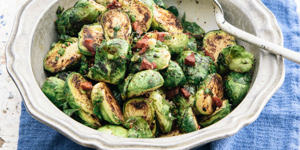 Pan-Roasted Brussels Sprouts with Chorizo