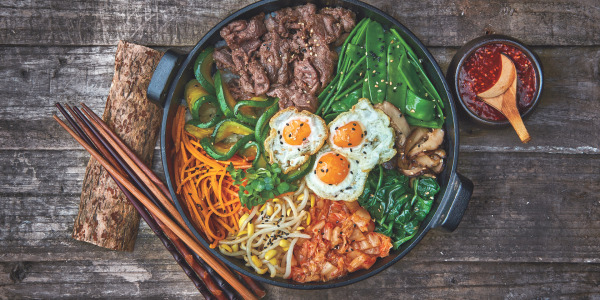 Bibimbap (Mixed Vegetable and Rice Bowl with Beef)