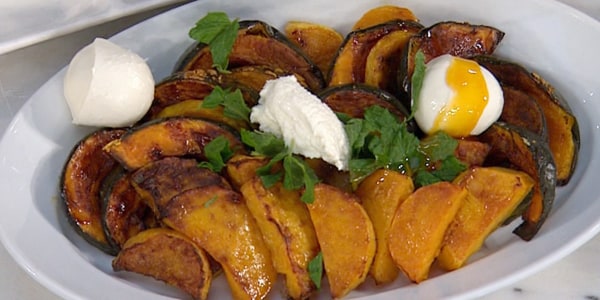 Roasted Acorn Squash with Harissa-Citrus Dressing and Mint
