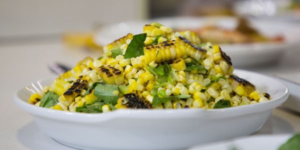 Grilled Corn Salad with Basil
