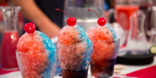 Red, White, and Blue Snow Cones 