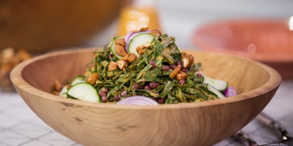 Collard Greens Salad with Coconut Dressing