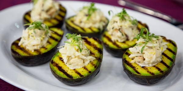 Grilled Avocado with Dungeness Crab Salad
