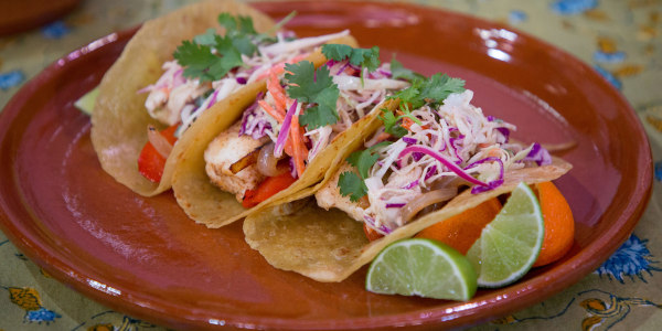 Fish tacos with creamy chipotle cabbage salad