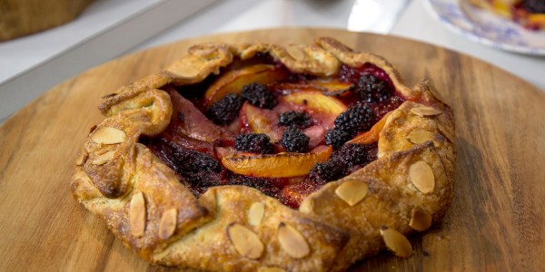 Peach and Blackberry Galette with Almonds