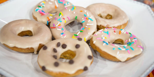 Banana Doughnuts with Maple Glaze