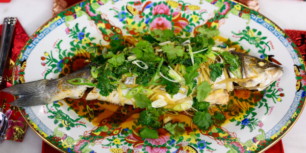 Whole Steamed Fish with Ginger and Scallion