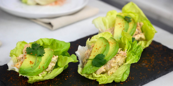 Lettuce Wraps with Chicken and Avocado Salad