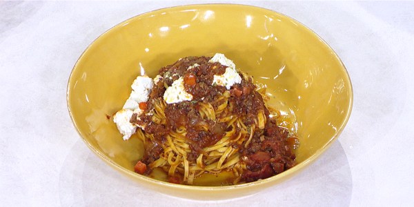 Chitarra Pasta with Salumi Sauce
