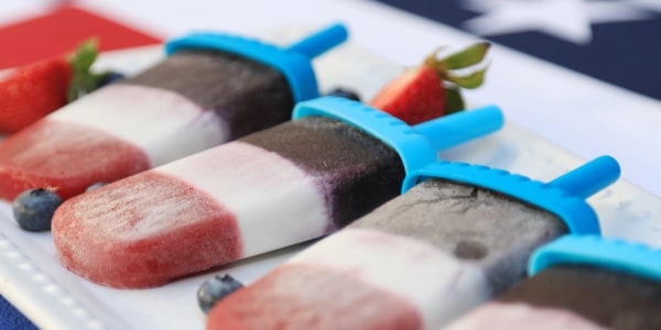 Red, white and blue popsicles