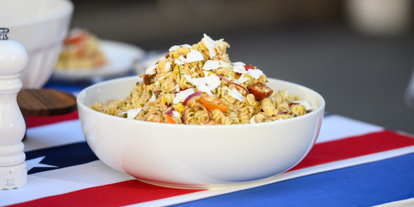 Cold Pasta Salad with Tuna, Vegetables and Herb Vinaigrette