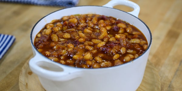 Katie Lee's Peach-Bourbon Bacon Baked Beans