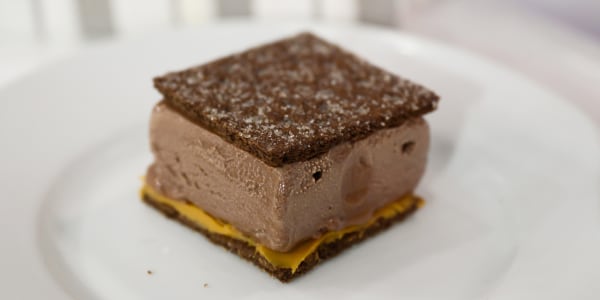 Dairy-free chocolate peanut butter ice cream sandwiches