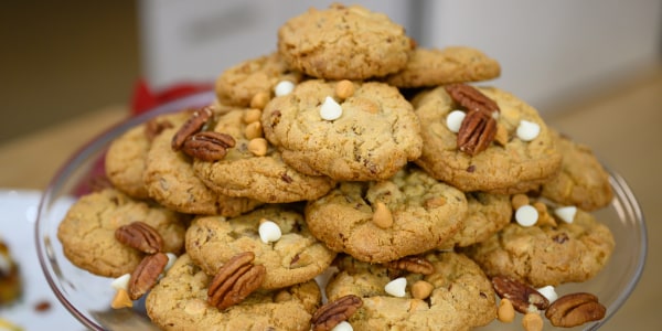 Butterscotch, White Chocolate and Pecan Cookies