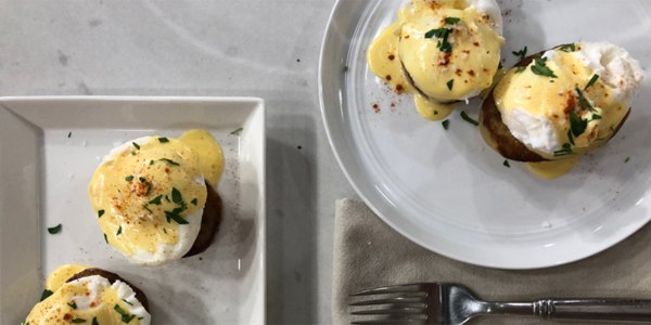 Potatoes Benedict with Make-Ahead Poached Eggs