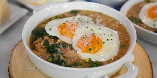 Alison Roman's White Bean Stew with Greens, Eggs and Ham