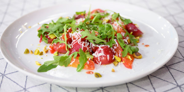 Roasted Beets with Pistachios and Ricotta Salata
