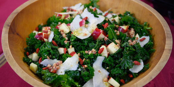 Warm Kale Salad with Apples and Pancetta