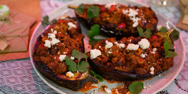 Beef-Stuffed Eggplant