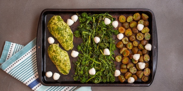 Sheet-Pan Pesto Chicken with Broccoli Rabe and Potatoes