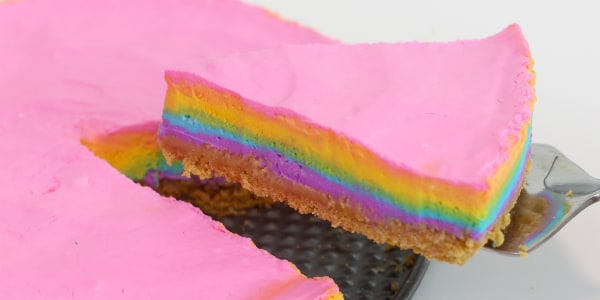 No-Bake Rainbow Cheesecake