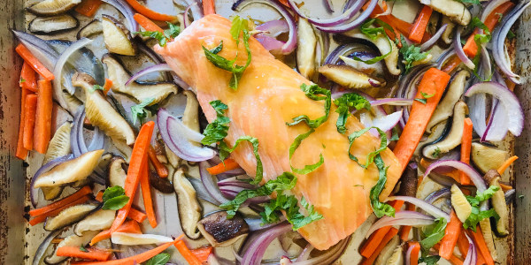 Sheet Pan Honey-Mustard Salmon with Vegetables