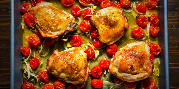 Sheet Pan Chunky Chicken Cacciatore