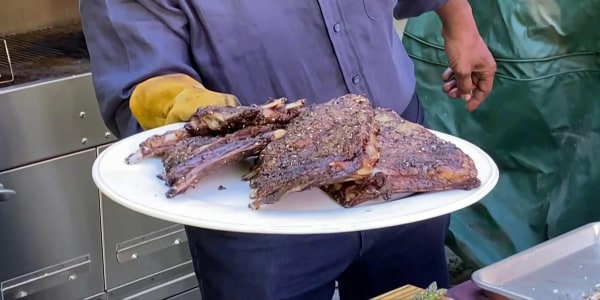 Al Roker's Dry-Rubbed Lamb Ribs with Asparagus