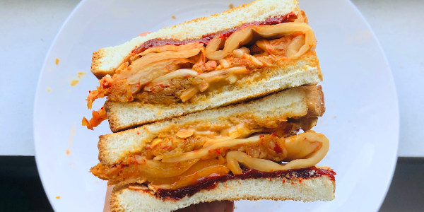 Emi Boscamp's Peanut Butter and Kimchi (PB&K) Sandwich