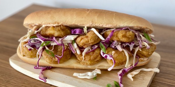 Ace Champion's Creole Shrimp Po'Boy with Spicy Remoulade