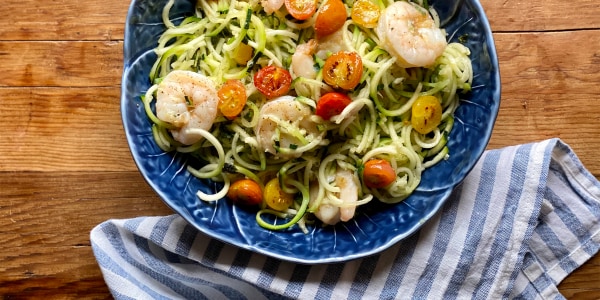 10 minutes shrimp with zucchini noodles