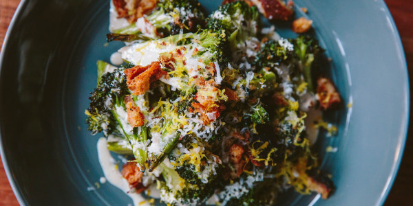 Grilled Broccoli Caesar Salad