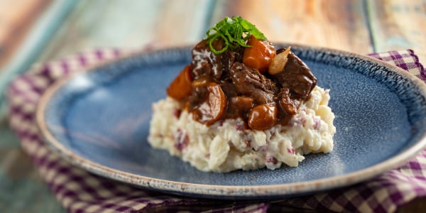 Beef Bourguignon with Crushed Red-Skinned Potatoes