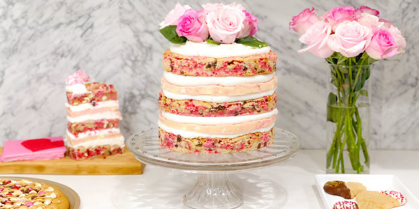Tickled Pink Cookie Dough Stack Cake