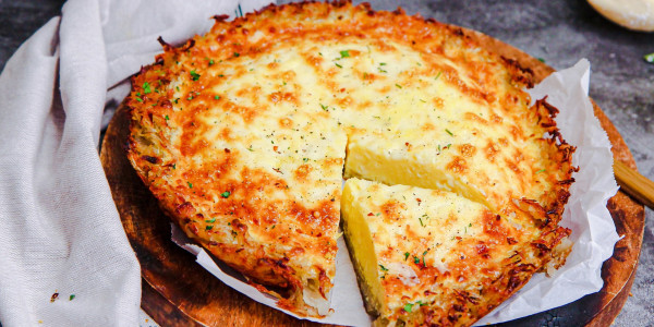 Veggie Quiche with Hash-Brown Crust