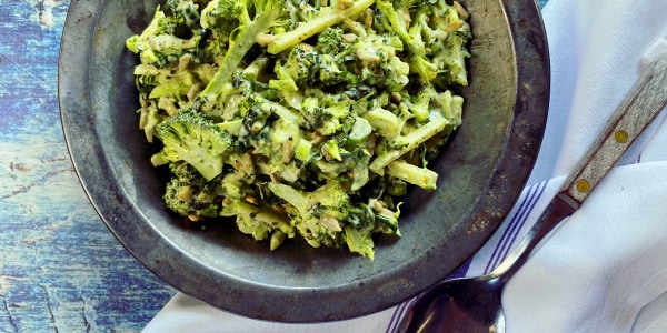 Broccoli and Green Apple Slaw with Spicy Buttermilk Ranch